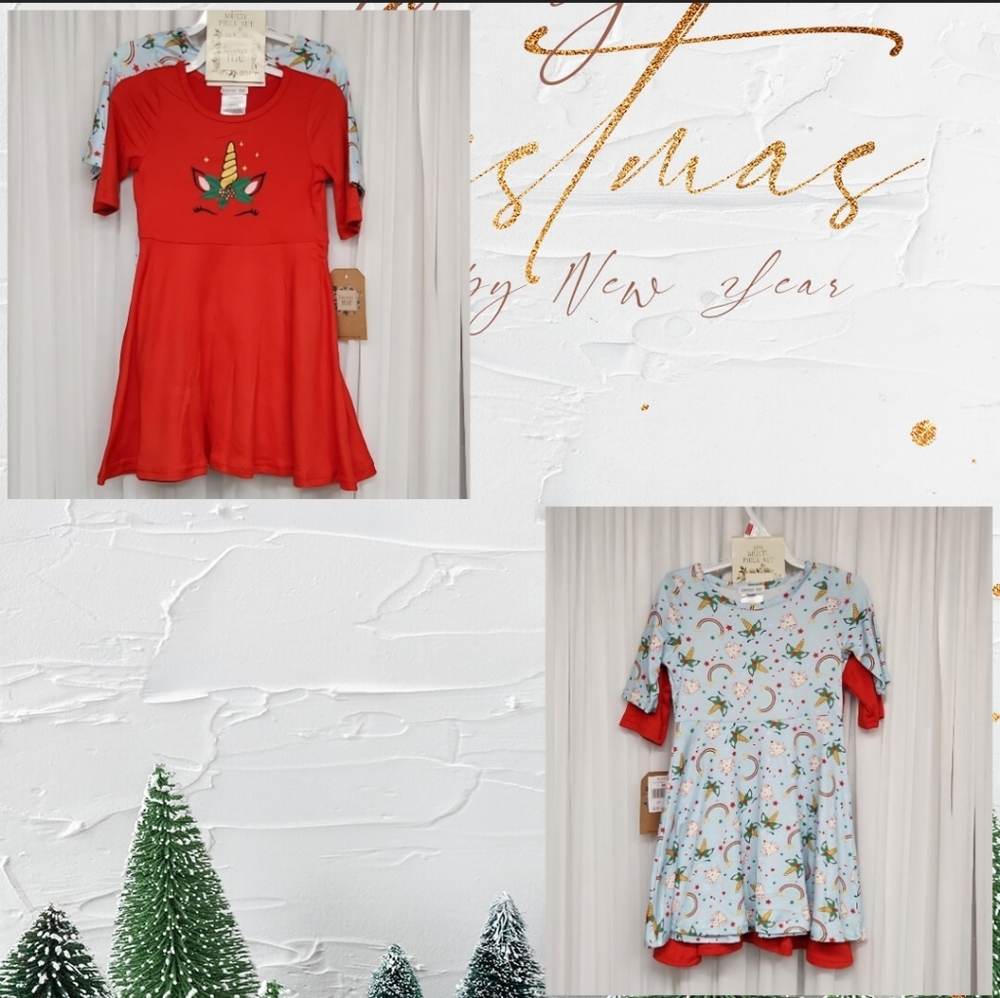 Forever Me Holiday Unicorn Dresses (3T)